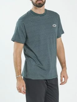 Thrills Co. Two Tone Stripe Merch Fit Tee - Vintage Teal