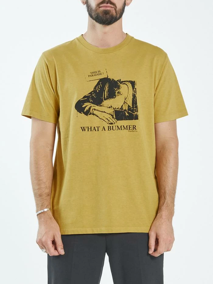 Thrills Co. What A Bummer Merch Fit Tee - Mineral Yellow Tees & Tank Tops 6 Thrills Co. What A Bummer Merch Fit Tee - Mineral Yellow Tees & Tank Tops