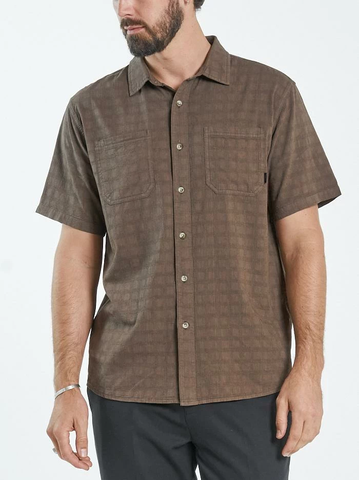 Thrills Co. Disruption Jacquard Check Short Sleeve Shirt - Walnut 3 Thrills Co. Disruption Jacquard Check Short Sleeve Shirt - Walnut