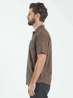 Thrills Co. Disruption Jacquard Check Short Sleeve Shirt - Walnut 7 Thrills Co. Disruption Jacquard Check Short Sleeve Shirt - Walnut