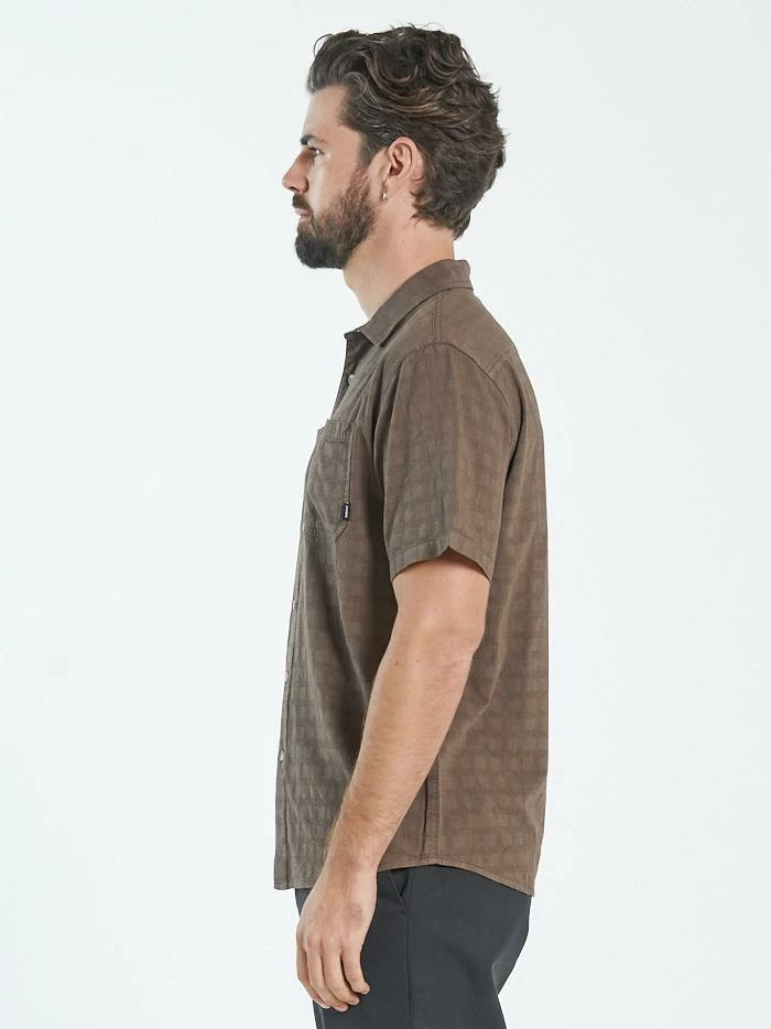 Thrills Co. Disruption Jacquard Check Short Sleeve Shirt - Walnut 5 Thrills Co. Disruption Jacquard Check Short Sleeve Shirt - Walnut