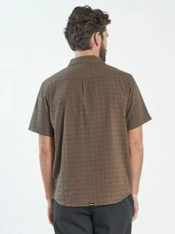 Thrills Co. Disruption Jacquard Check Short Sleeve Shirt - Walnut