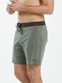 Thrills Co. Provisions Boardshort - Army Green Cotton