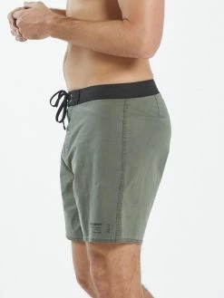Thrills Co. Provisions Boardshort - Army Green Cotton
