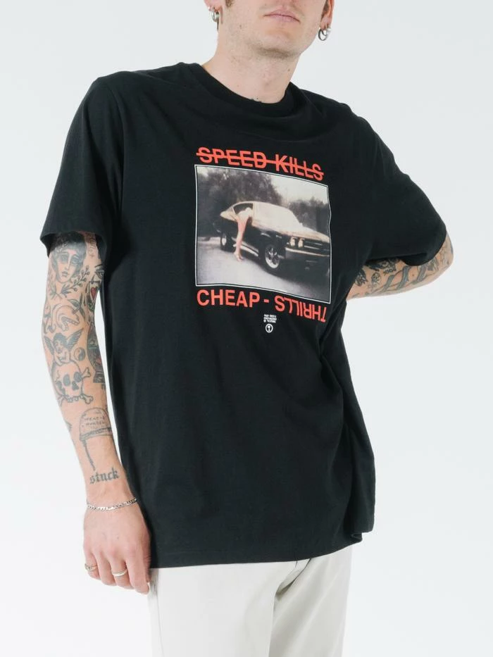 Thrills Co. Speed Kills Merch Fit Tee - Black 6 Thrills Co. Speed Kills Merch Fit Tee - Black