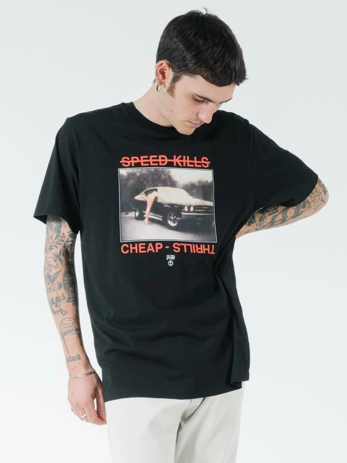 Thrills Co. Speed Kills Merch Fit Tee - Black 3 Thrills Co. Speed Kills Merch Fit Tee - Black