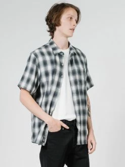 Thrills Co. Shirts Angel Check Short Sleeve Shirt - Steel Grey