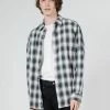 Thrills Co. Angel Check Long Sleeve Shirt - Steel Grey