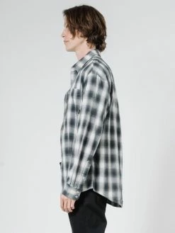 Thrills Co. Angel Check Long Sleeve Shirt - Steel Grey