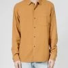 Thrills Co. Dril Long Sleeve Shirt - Golden Brown Shirts