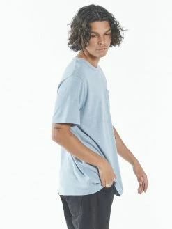 Thrills Co. Hemp Lightweight Merch Fit Pocket Tee - Steel Blue