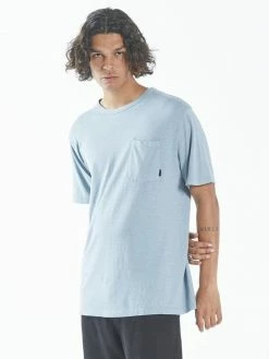 Thrills Co. Hemp Lightweight Merch Fit Pocket Tee - Steel Blue