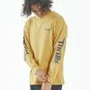 Thrills Co. Forget Me Not Merch Fit Long Sleeve Tee - Mineral Yellow Tees & Tank Tops
