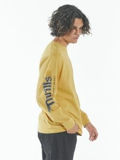 Thrills Co. Forget Me Not Merch Fit Long Sleeve Tee - Mineral Yellow Tees & Tank Tops