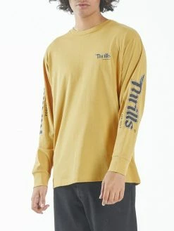 Thrills Co. Forget Me Not Merch Fit Long Sleeve Tee - Mineral Yellow Tees & Tank Tops