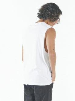 Thrills Co. Tees & Tank Tops Minimal Thrills Merch Fit Muscle Tee - White