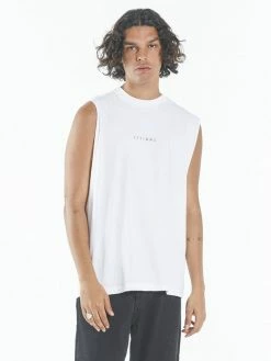 Thrills Co. Tees & Tank Tops Minimal Thrills Merch Fit Muscle Tee - White