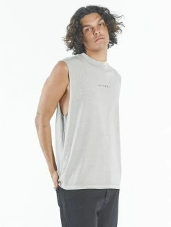 Thrills Co. Minimal Thrills Merch Fit Muscle Tee - Gravel