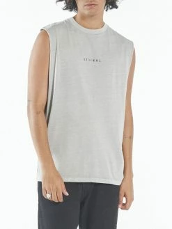 Thrills Co. Minimal Thrills Merch Fit Muscle Tee - Gravel