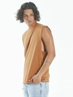 Thrills Co. Minimal Thrills Merch Fit Muscle Tee - Spice Brown