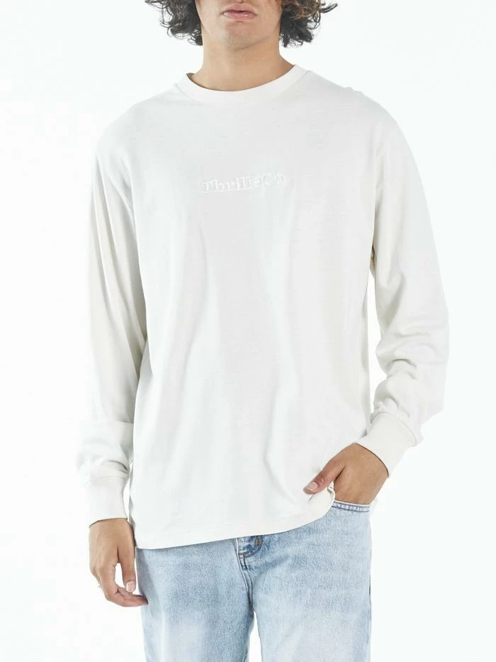 Thrills Co. Tonal Thrills Co Embro Merch Fit Long Sleeve Tee - Heritage White 5 Thrills Co. Tonal Thrills Co Embro Merch Fit Long Sleeve Tee - Heritage White