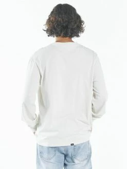 Thrills Co. Tonal Thrills Co Embro Merch Fit Long Sleeve Tee - Heritage White