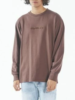 Thrills Co. Tees & Tank Tops Tonal Thrills Co Embro Merch Fit Long Sleeve Tee - Mahogany