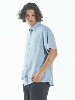 Thrills Co. Shirts Hemp Minimal Thrills Short Sleeve Shirt - Steel Blue