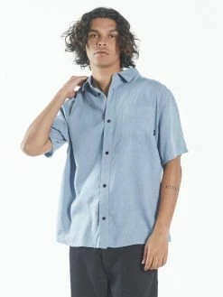 Thrills Co. Shirts Hemp Minimal Thrills Short Sleeve Shirt - Steel Blue