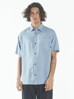 Thrills Co. Shirts Hemp Minimal Thrills Short Sleeve Shirt - Steel Blue