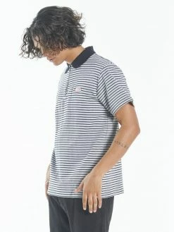 Thrills Co. Warp Zone Polo - Grey Marle Tees & Tank Tops