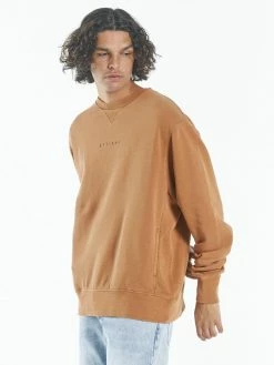 Thrills Co. Minimal Thrills Oversize Crew - Spice Brown Sweaters & Fleece