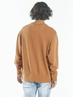 Thrills Co. Minimal Thrills Oversize Crew - Spice Brown Sweaters & Fleece