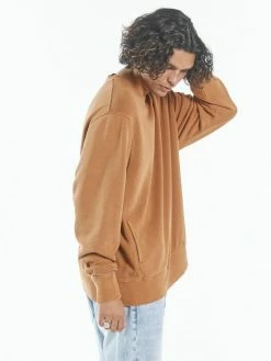 Thrills Co. Minimal Thrills Oversize Crew - Spice Brown Sweaters & Fleece