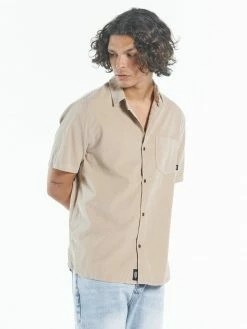 Thrills Co. Stranded Cord Short Sleeve Shirt - Aged Tan