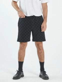 Thrills Co. Aalto Tonal Check Baggie Volley - Black