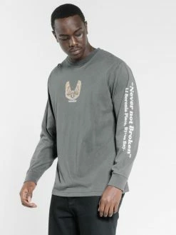 Thrills Co. Tees & Tank Tops Wings Of Steel Merch Fit Long Sleeve Tee - Merch Black