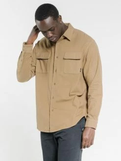 Thrills Co. Minimal Thrills Oversized Long Sleeve Shirt - Moss