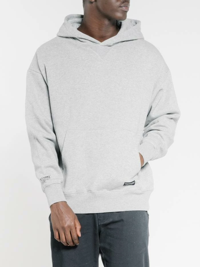 Thrills Co. Thrills Stencil Slouch Pull On Hood - Grey Marle 5 Thrills Co. Thrills Stencil Slouch Pull On Hood - Grey Marle