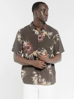 Thrills Co. Bamboo Rat Short Sleeve Shirt - Postal Brown Shirts