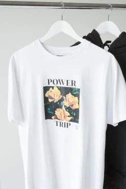 Thrills Co. Power Trip Merch Fit Tee - White Tees & Tank Tops