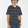 Thrills Co. Minimal Thrills Stripe Merch Fit Pocket Tee - Washed Black