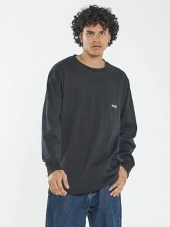Thrills Co. New Arrivals Thrills Union Oversize Fit Long Sleeve Pocket Tee - Black