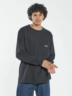 Thrills Co. New Arrivals Thrills Union Oversize Fit Long Sleeve Pocket Tee - Black