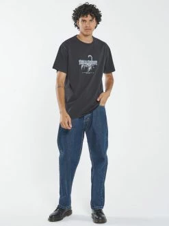 Thrills Co. New Arrivals Chrome Scorpion Merch Fit Tee - Washed Black