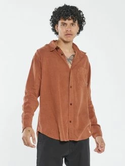 Thrills Co. Hemp Minimal Thrills Oversize Long Sleeve Shirt - Coffee New Arrivals