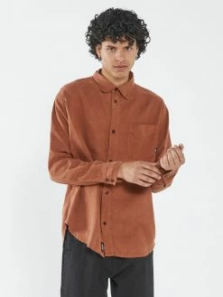 Thrills Co. Hemp Minimal Thrills Oversize Long Sleeve Shirt - Coffee New Arrivals