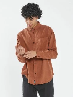 Thrills Co. Hemp Minimal Thrills Oversize Long Sleeve Shirt - Coffee New Arrivals
