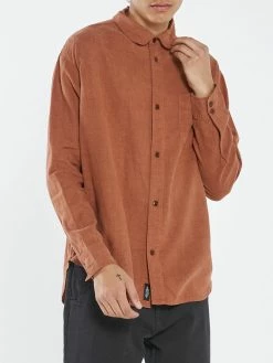Thrills Co. Hemp Minimal Thrills Oversize Long Sleeve Shirt - Coffee New Arrivals