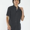 Thrills Co. New Arrivals Minimal Jacquard Short Sleeve Shirt - Washed Black 2 Thrills Co. New Arrivals Minimal Jacquard Short Sleeve Shirt - Washed Black